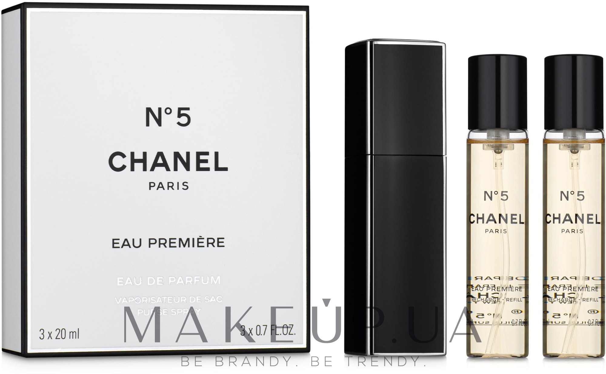 Chanel N5 Eau Premiere - Парфюмированная вода (сменный блок с футляром) — фото 3x20ml