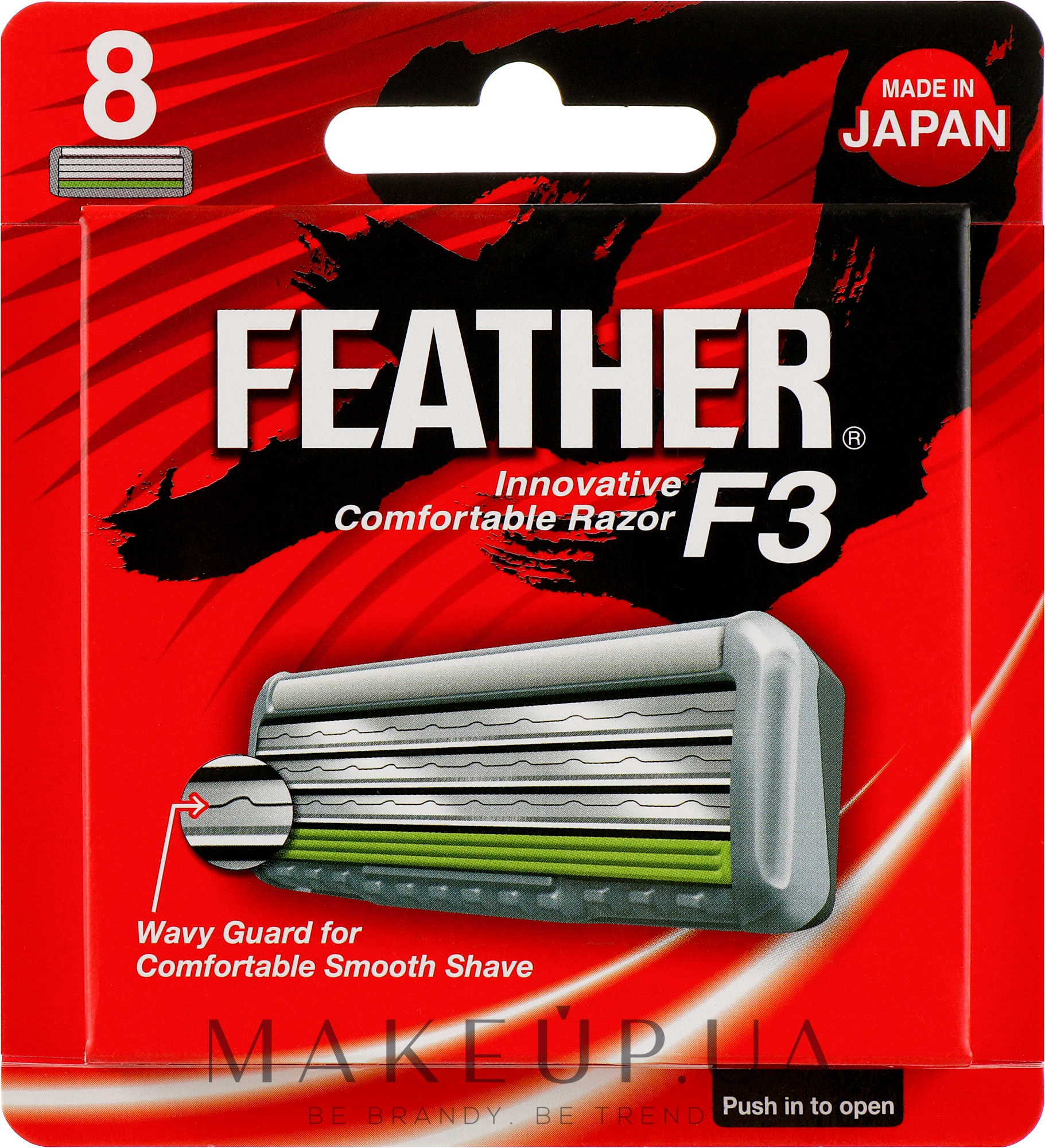 Сменные кассеты с тройным лезвием "F3", 8шт. - Feather F3 Triple Blade 8 Cartridges — фото 8шт