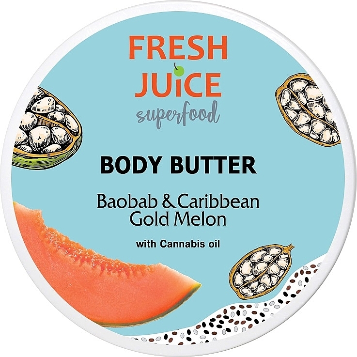Крем-масло для тела "Баобаб и Карибская золотая дыня" - Fresh Juice Superfood Baobab & Caribbean Gold Melon 