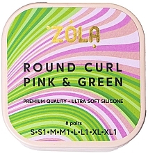 Парфумерія, косметика Валики для ламінування вій та брів, S, S1, M, M1, L, L1, XL, XL1 - Zola Round Curl Pink & Green