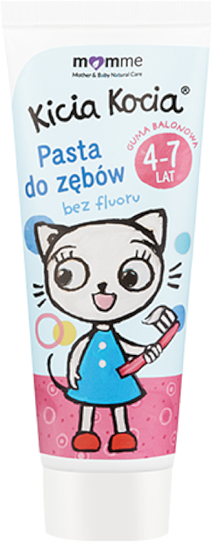 Зубная паста для детей со вкусом жевательной резинки, от 4 до 7 лет - Momme — фото N1