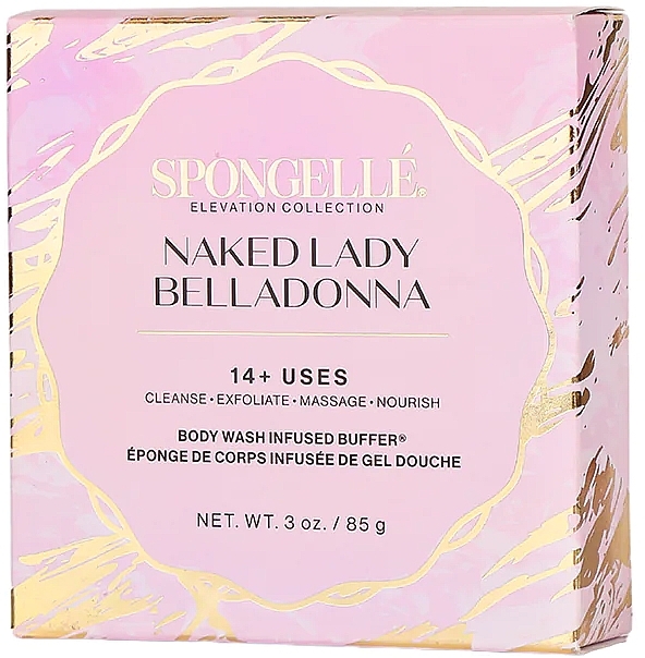 Пінна багаторазова губка для душу - Spongelle Elevation Body Wash Infused Buffer Naked Lady Belladonna — фото N2