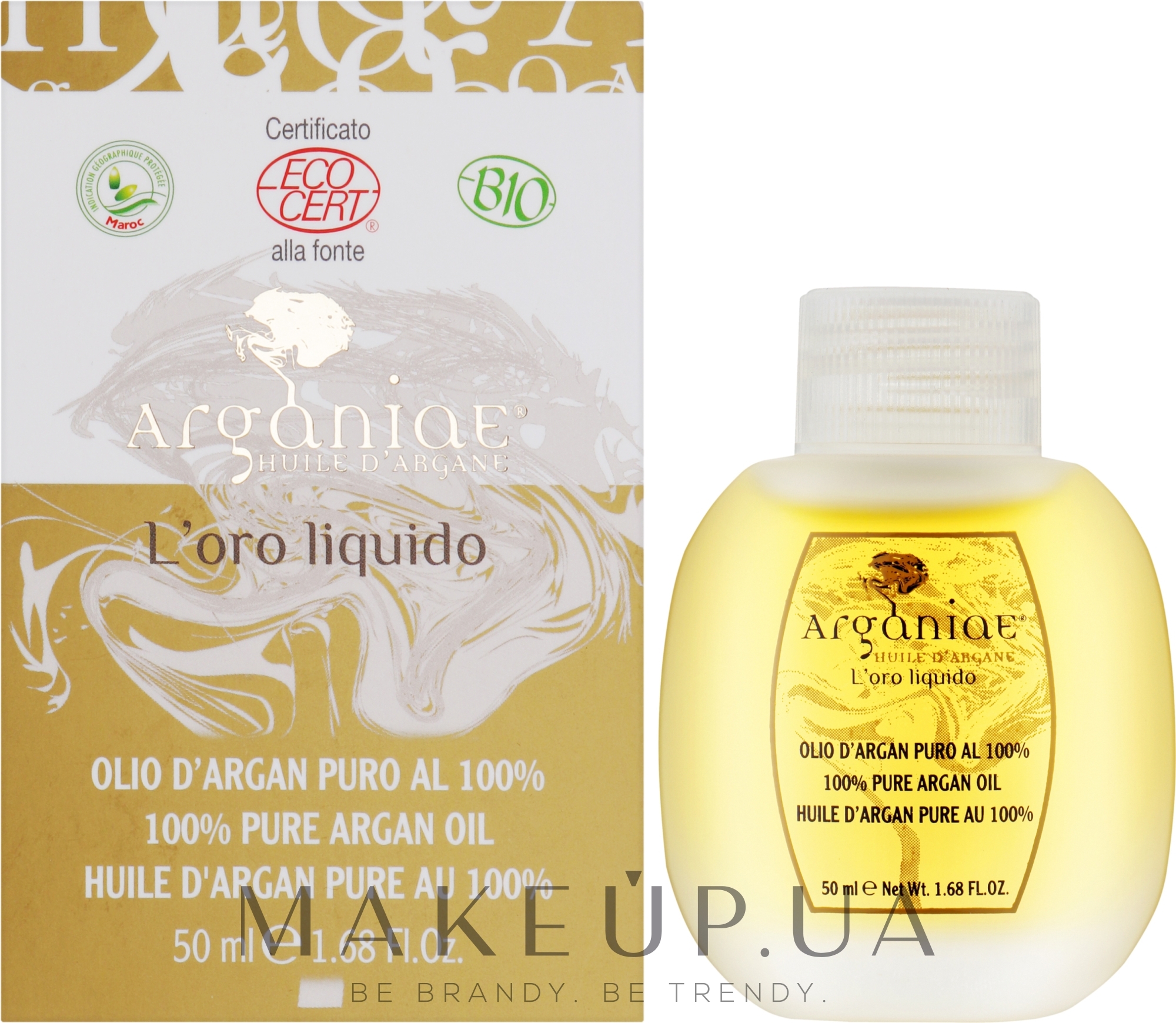 Чистое 100% органическое аргановое масло - Arganiae L'oro Liquido — фото 50ml