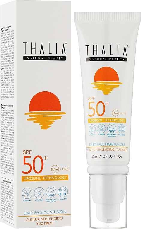 Сонцезахисний зволожувальний крем-протектор для обличчя SPF 50+ - Thalia — фото N2
