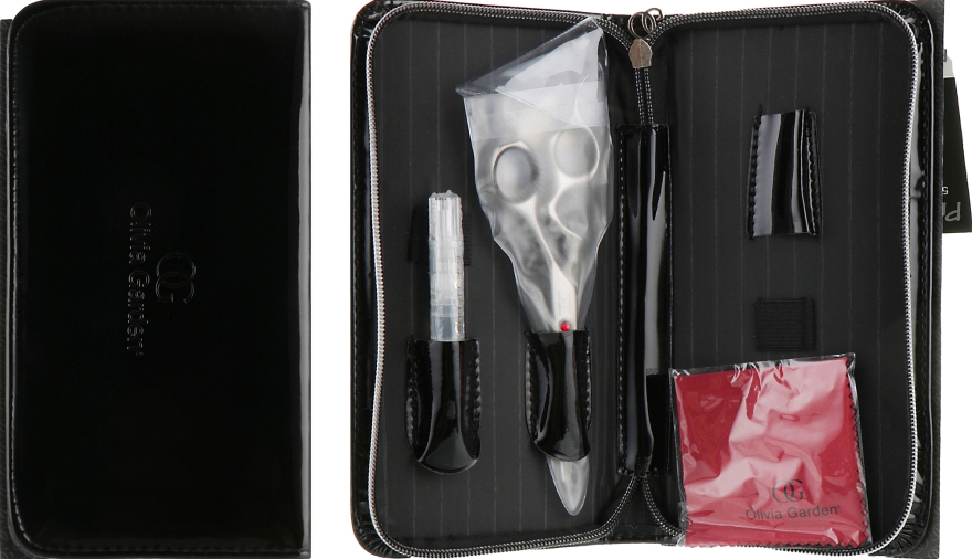Ножиці для стрижки волосся, чорний лакований чохол - Olivia Garden PrecisionCut 5.75 — фото N2