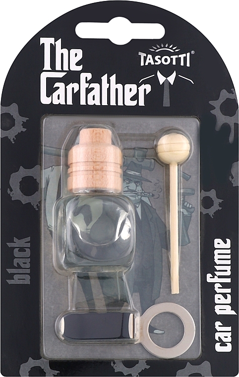 Автомобильный ароматизатор на дефлектор - Tasotti Carfather Wood Black — фото N1