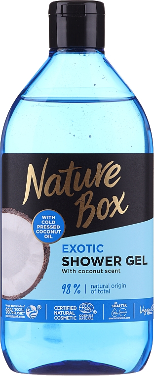 Освіжальний гель для душу зі зволожувальним ефектом - Nature Box Coconut Shower Gel — фото N1