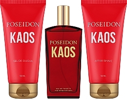 Poseidon Kaos - Набір (edt/100ml + sh/gel/100ml + ash/lot/100ml) — фото N2