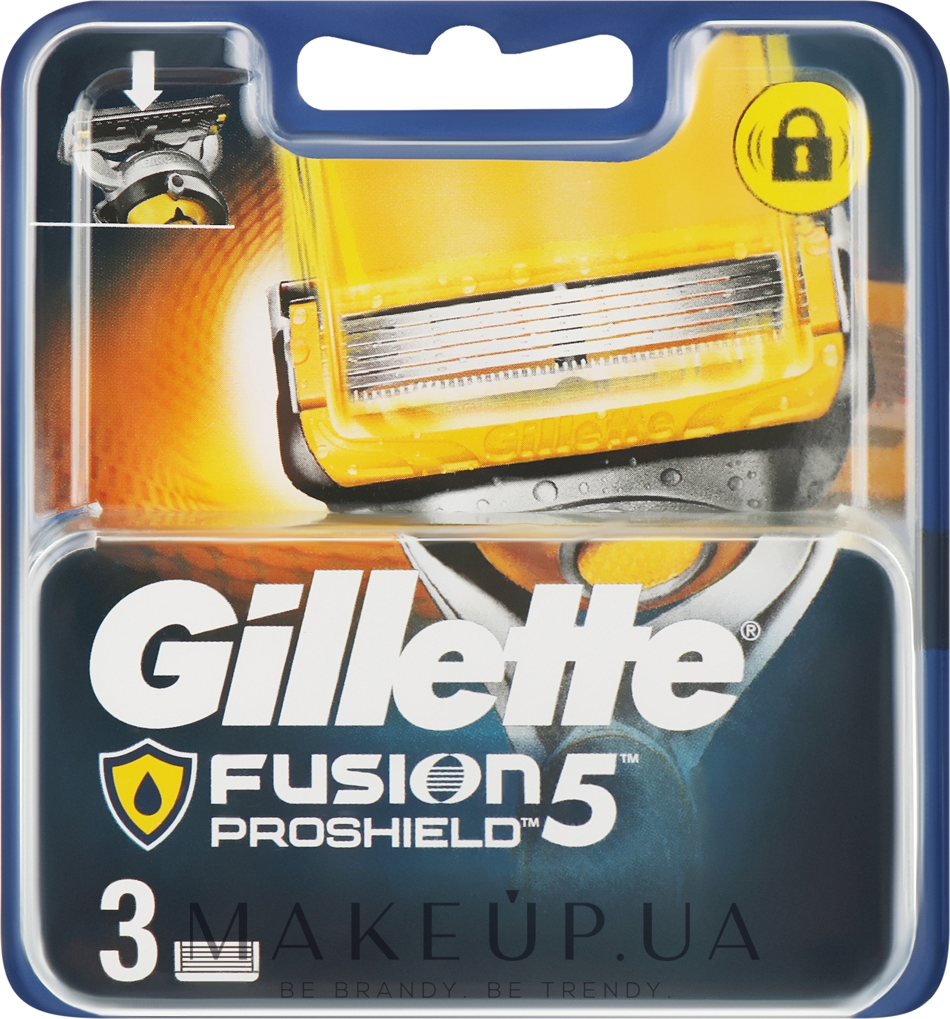 Сменные кассеты для бритья, 3 шт. - Gillette Fusion ProShield — фото 3шт