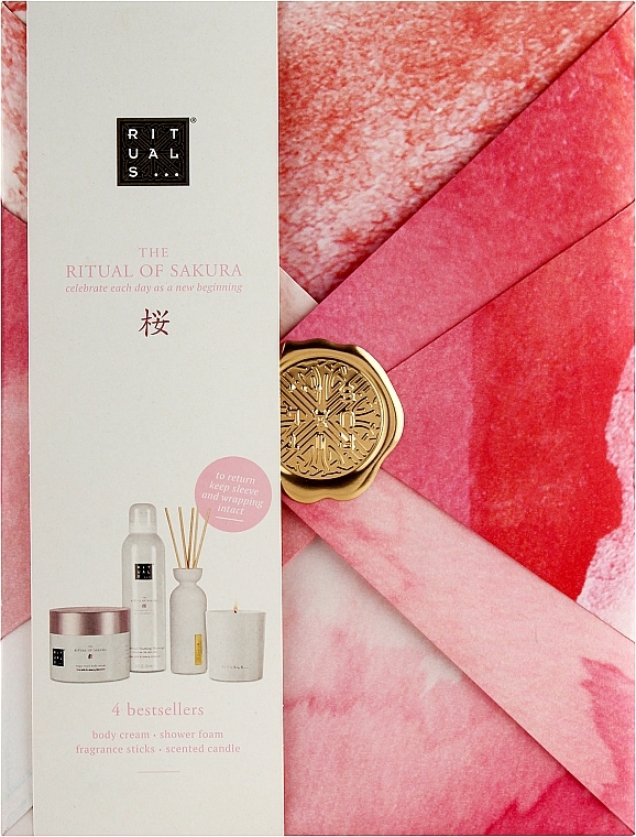 УЦЕНКА Набор - Rituals The Ritual Of Sakura Set (sh/gel/200 ml + diffuser/70 ml + b/cr/200 ml + candle/140 g) * — фото N1