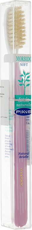 Зубная щетка с натуральной щетиной, мягкая, розовая - Piave  — фото N1