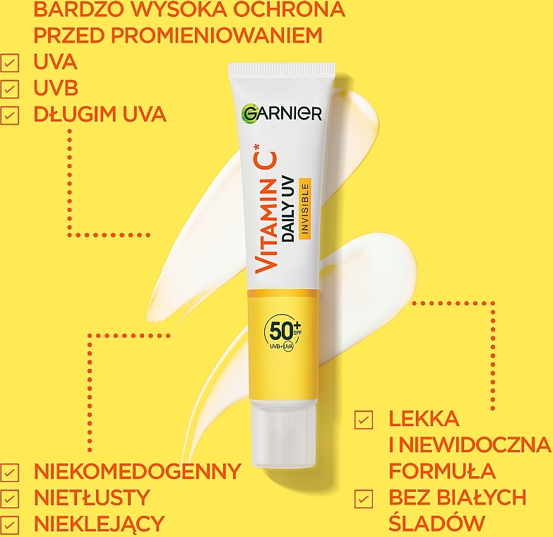 Легкий денний флюїд для обличчя - Garnier Skin Naturals Vitamin C Daily UV Brightenning Fluid SPF50+ — фото N13