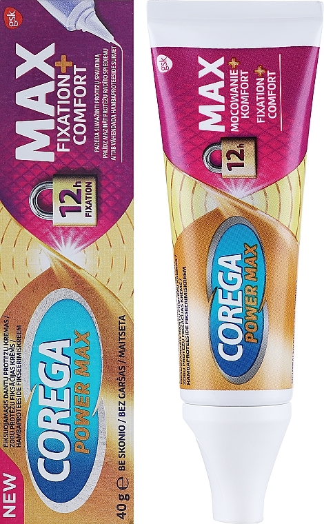 Фиксирующий крем для зубных протезов - Corega Power Max Fixation + Comfort — фото N2