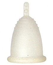 Менструальная чаша с ножкой, размер S, золотой глиттер - MeLuna Sport Menstrual Cup  — фото N1