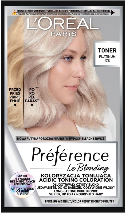 Тонер для волос - L'Oreal Paris Preference Le Blonding Toner — фото 01 - Platinum Ice