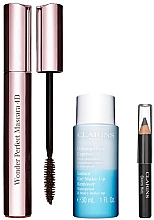 Духи, Парфюмерия, косметика Набор для макияжа глаз - Clarins (mascara/8ml + makeup/remover/30ml + eye/pencil/0.39g)