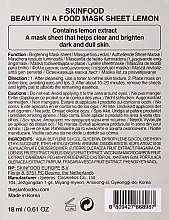 Тканевая маска для лица с экстрактом лимона - SkinFood Beauty in a Food Mask Sheet Lemon — фото N2