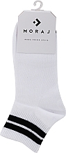 Парфумерія, косметика Жіночі короткі шкарпетки із широкими смугастими манжетами, білі - Moraj