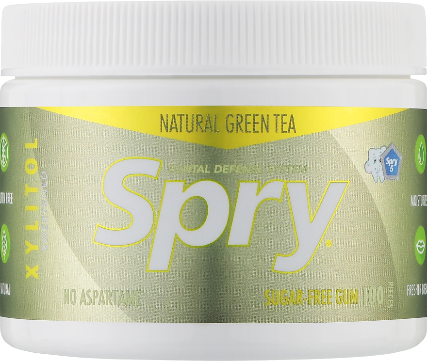 Натуральная жевательная резинка с зеленым чаем и ксилитом - Spry Chewing Gum — фото N5
