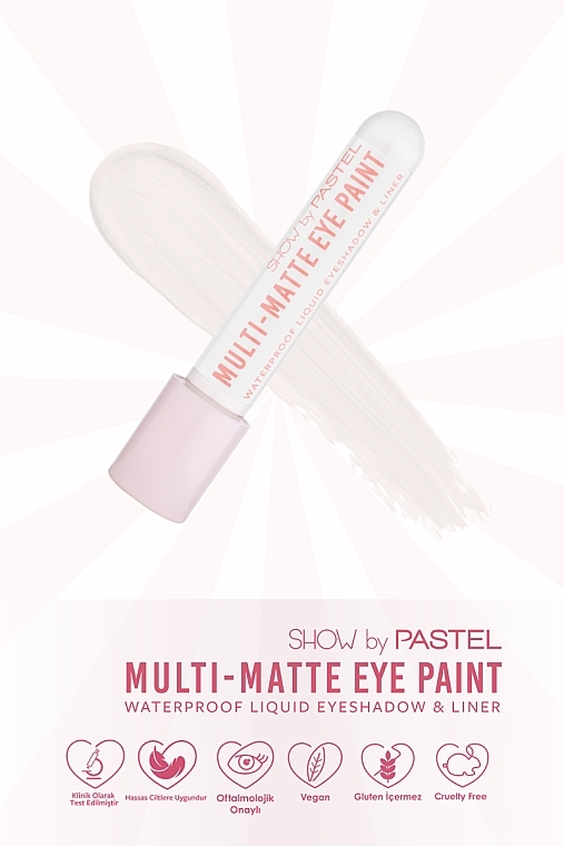 Рідкі водостійкі тіні-лайнер для очей - Pastel Show by Pastel Multi-Matte Eye Paint — фото N3