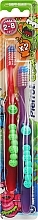 Духи, Парфюмерия, косметика Набор детских зубных щеток, красная + фиолетовая - Pierrot Gusy Softx2