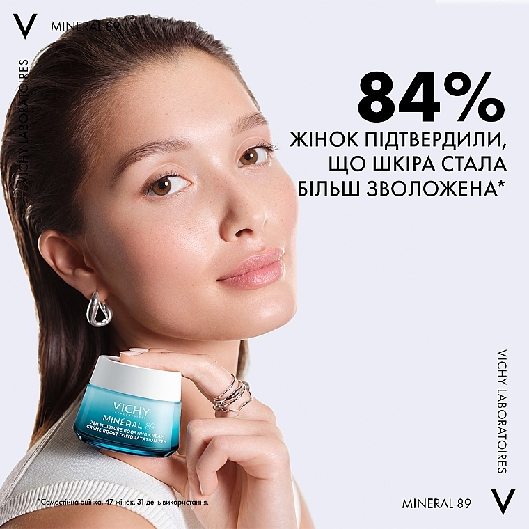 Легкий крем для всех типов кожи лица, увлажнение 72 часа - Vichy Mineral 89 Light 72H Moisture Boosting Cream — фото N11