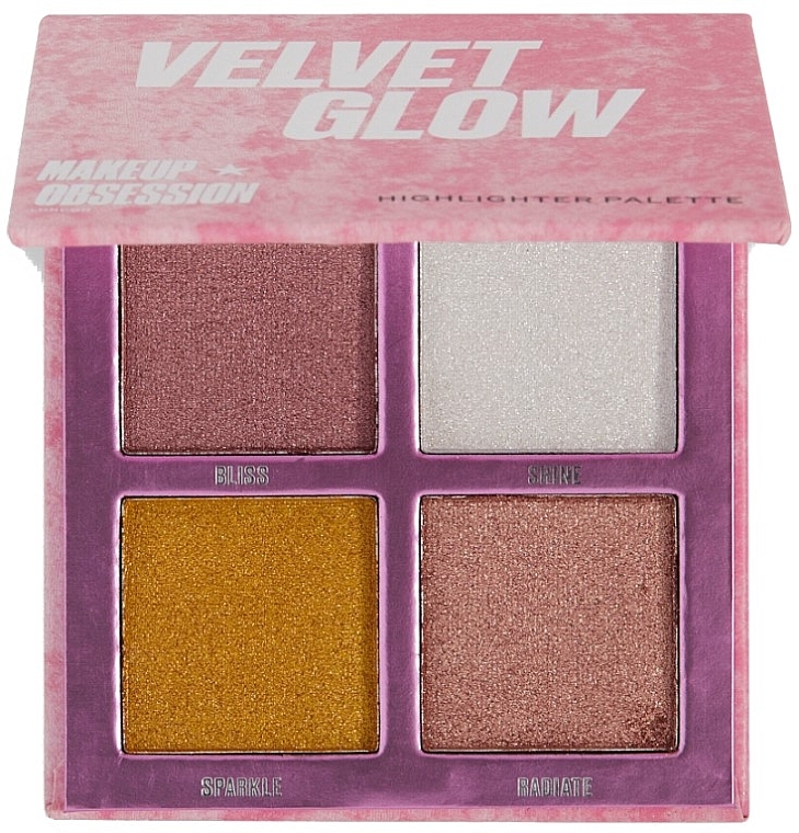 Палетка хайлайтеров для лица - Makeup Obsession Velvet Glow Highlighter Palette — фото N1
