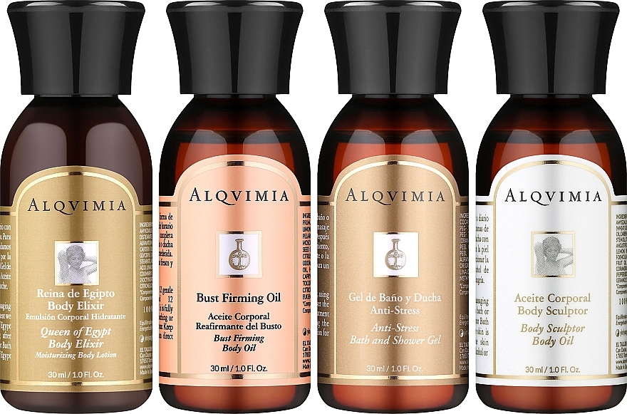 Набір - Alqvimia Supreme Beauty & Spa Experience Bestsellers Kit (sh/gel/30ml + body/oil/30ml + bust/oil/30ml + elexir/30ml) — фото N2