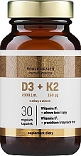 Харчова добавка "D3 + K2 в оливковій олії", у капсулах - Noble Health D3 + K2 In Olive Oil — фото N1