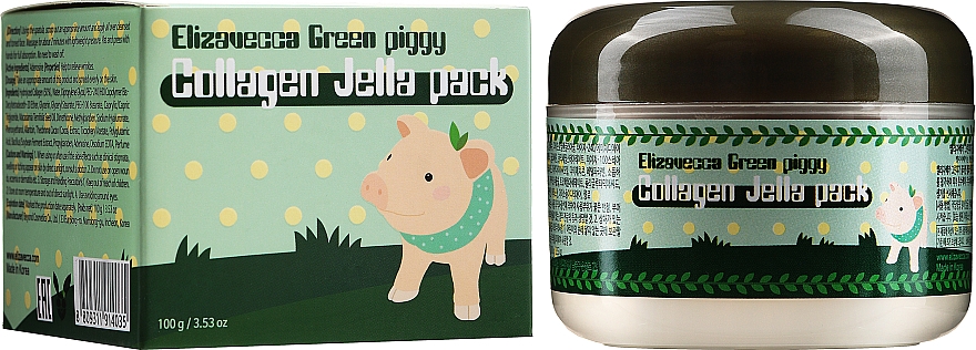 Маска для обличчя колагенова - Elizavecca Face Care Green piggy Collagen Jella Pack — фото N2