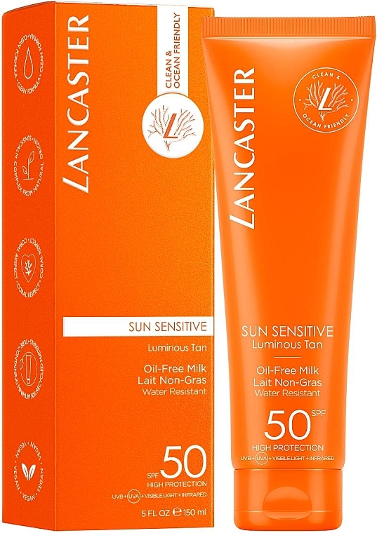 Солнцезащитное молочко без масла SPF50 - Lancaster Sun Sensitive Oil Free Milk SPF50