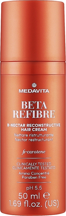 Відновлювальний крем для пошкодженого волосся - Medavita Beta Refibre B-Nectar Reconstructive Hair Cream — фото N1