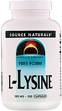 Диетическая добавка "L-Lysine" 500 мг, капсулы - Source Naturals L-Lysine 500mg — фото N1