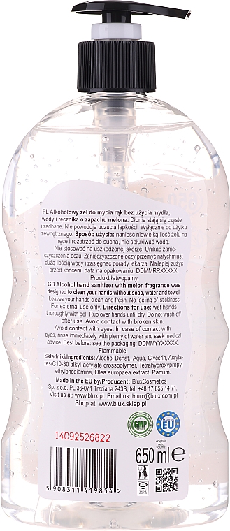 Спиртовой гель для рук с ароматом дыни - Naturaphy Alcohol Hand Sanitizer With Fresh Melon Fragrance — фото N2