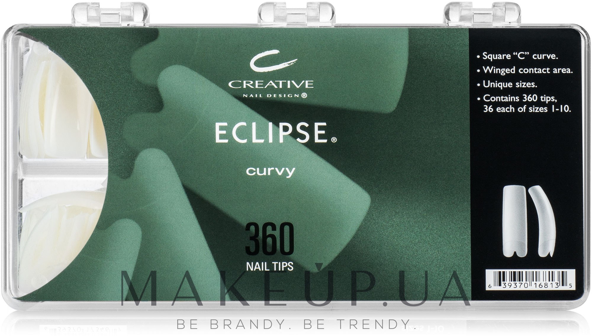 Типсы со специальным вырезом контактной зоны, 360 шт - CND Natural Eclipse Tips — фото 360шт