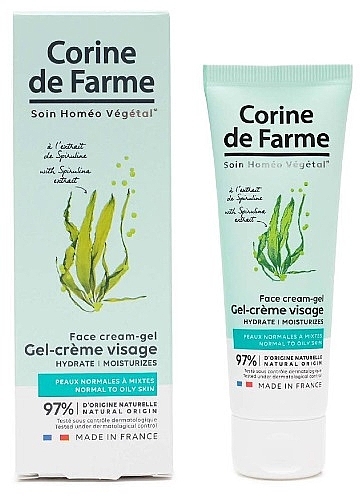 Крем-гель для лица с экстрактом спирулины - Corine De Farme Spirulina Moisturizes Cream-Gel — фото N1