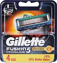 Сменные кассеты для бритья, 4 шт. - Gillette Fusion ProGlide Power — фото N1