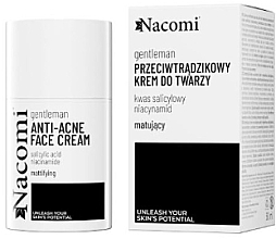 Парфумерія, косметика Матувальний крем для обличчя проти прищів, для чоловіків - Nacomi Gentelman Anti-Acne Mattifying Face Cream For Men