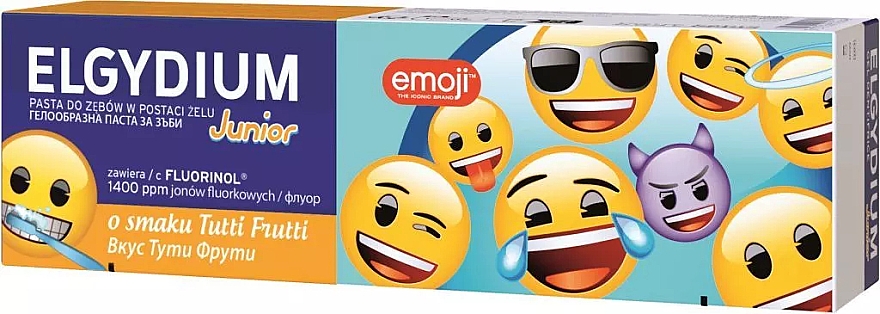 Зубная паста для детей 7-12 лет "Тутти Фрутти" - Elgydium Emoji Junior Tutti Frutti — фото N1