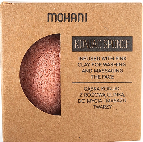 Спонж конняку із рожевою глиною - Mohani Natural konjac Cleansing Sponge With Pink Clay — фото N2