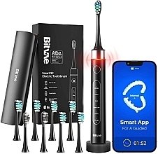 Парфумерія, косметика Електрична зубна щітка S2 Smart, 8 насадок, футляр, чорна - Bitvae