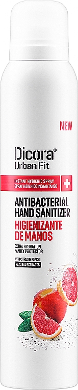 Дезінфікувальний спрей для рук з ароматом цитруса й персика - Dicora Urban Fit Protects & Hydrates Hand Sanitizer — фото N3