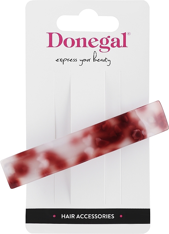 Заколка-автомат для волос, FA-5684, белая с красным - Donegal — фото N1