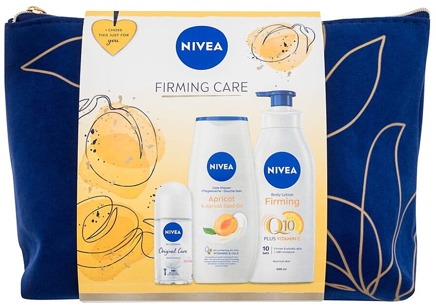 Набір - NIVEA Firming Care Original Care (sh/gel/250ml + b/milk/400ml + deo/50ml + cosmetic bag) — фото N1
