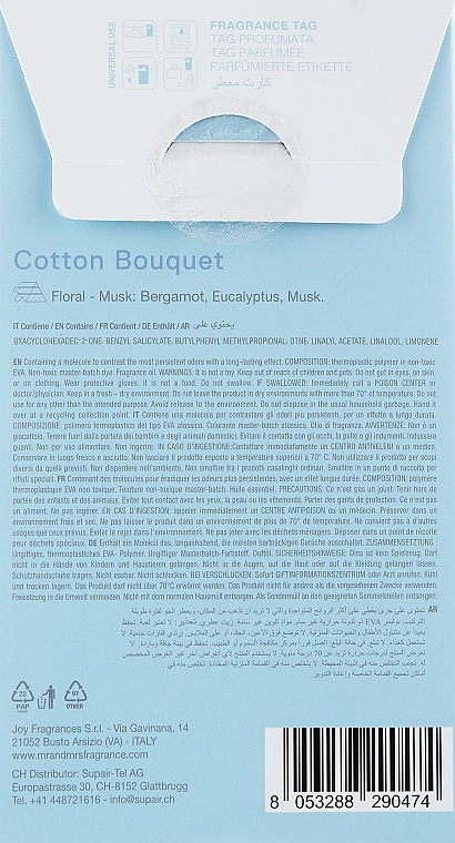 Ароматическое саше № 81 - Mr&Mrs Fragrance Tags Miss Door № 81 Cotton Bouquet — фото N3