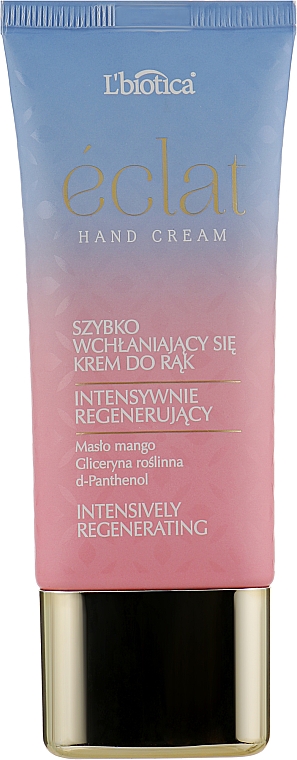Відновлювальний крем для рук - L'biotica Eclat Intensively Regenerating Hand Cream — фото N1