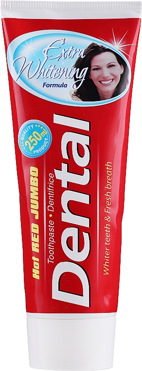 Зубна паста "Екстравідбілювання" - Dental Hot Red Jumbo Extra Whitening Toothpaste — фото N1