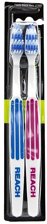 Зубная щётка, синяя и фиолетовая - Listerine Reach Interdental Hard Toothbrush — фото N1