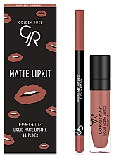 Набор для губ - Golden Rose Matte LipKit Warm Sable (lipstick/5.5 ml + lipliner/1.6g) — фото N1