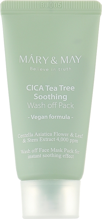 Заспокійлива очищувальна маска для обличчя - Mary & May Cica Tea Tree Soothing Wash Off Pack